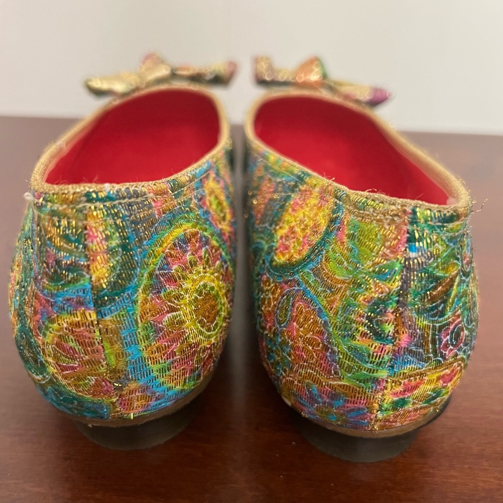 Oomphies Vintage 1960’s Mid Century metallic Colorful Women's Shoes Bow Detail - Picture 11 of 14
